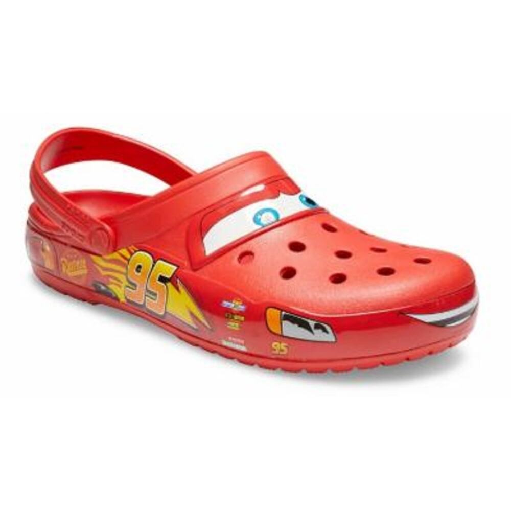 USED Crocs Unisex Disney Pixar Cars Lightning McQueen Clogs Red M 11/W13